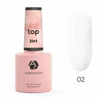 Закрепитель для гель-лака Milk Top №02 Молочный, ADRICOCO, 8 мл